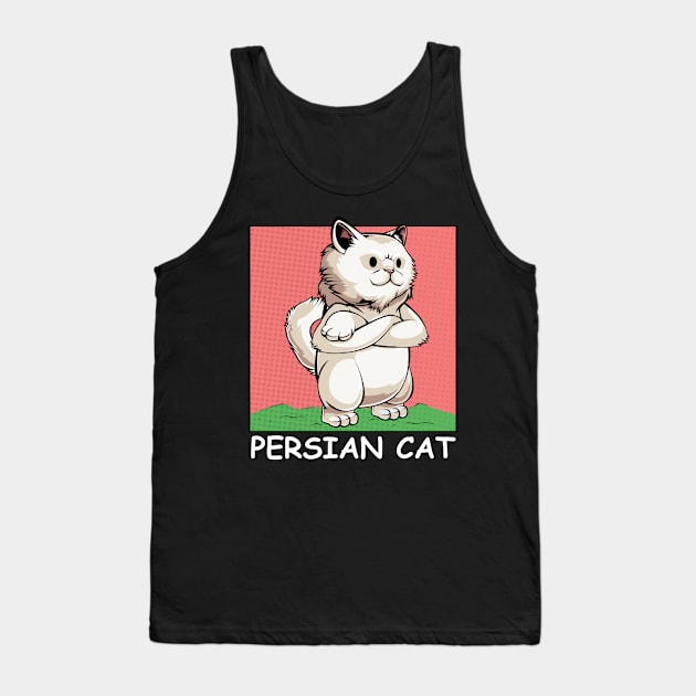 Persian Cat - Cute Cartoon Cat Comic Cats Tank Top by Lumio Gifts